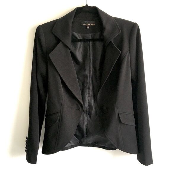 Matis by LUCIAN MATIS Black Single Button Front Blazer Jacket XS - Picture 1 of 9